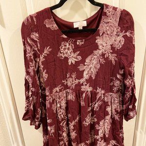 Maternity burgundy dress